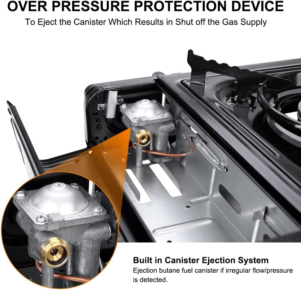 Camplux Dual Fuel Propane & Butane Stove with Carrying Case, Portable Camping Stoves with CSA Certification - Image 3
