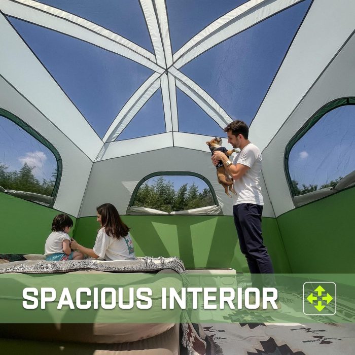 Happy Travel Tent 6 Person Tents for Camping, Waterproof Easy Setup Camping Tent with Rainfly, Portable Large Family Cabin Tent with 5 Large Mesh Windows and Carry Bag for Outdoor Camping & Hiking - Image 3