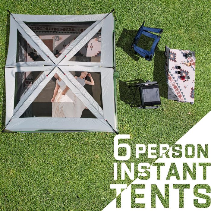 Happy Travel Tent 6 Person Tents for Camping, Waterproof Easy Setup Camping Tent with Rainfly, Portable Large Family Cabin Tent with 5 Large Mesh Windows and Carry Bag for Outdoor Camping & Hiking - Image 7